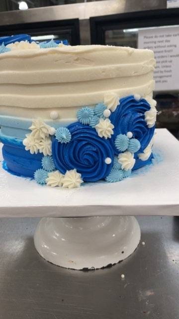 Blue & White Tiered Cake